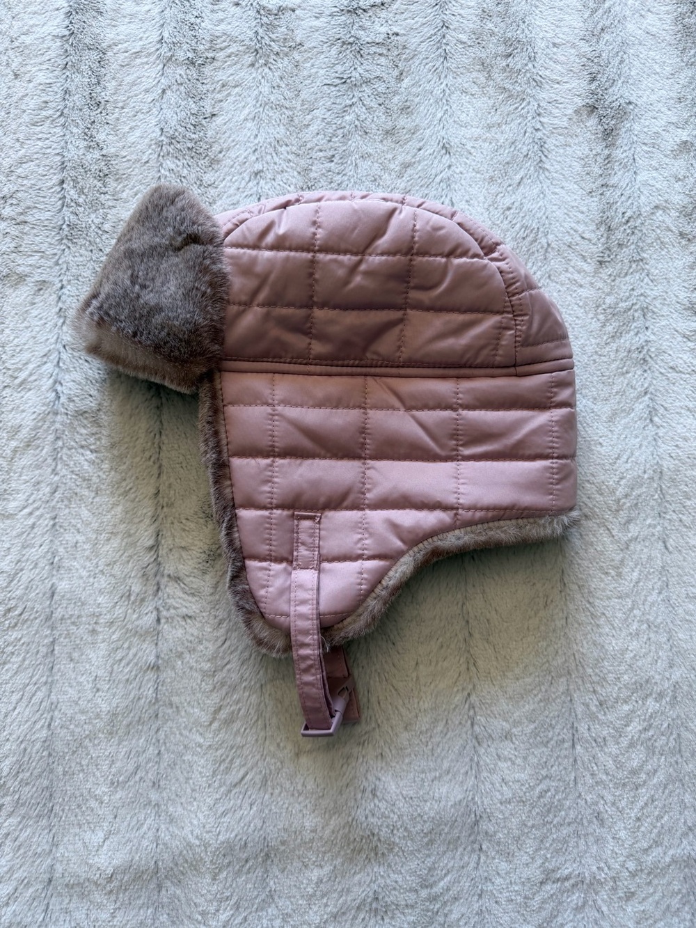 Layer 8 Quilted Pink Faux-Fur Trapper Hat